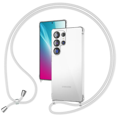 NALIA Handykette für Samsung Galaxy S25 Ultra – Transparentes Hybrid-Case & Band – HANGIT PRO (Anti-Gelb Rückseite & Verstellbar) – Marke aus Berlin