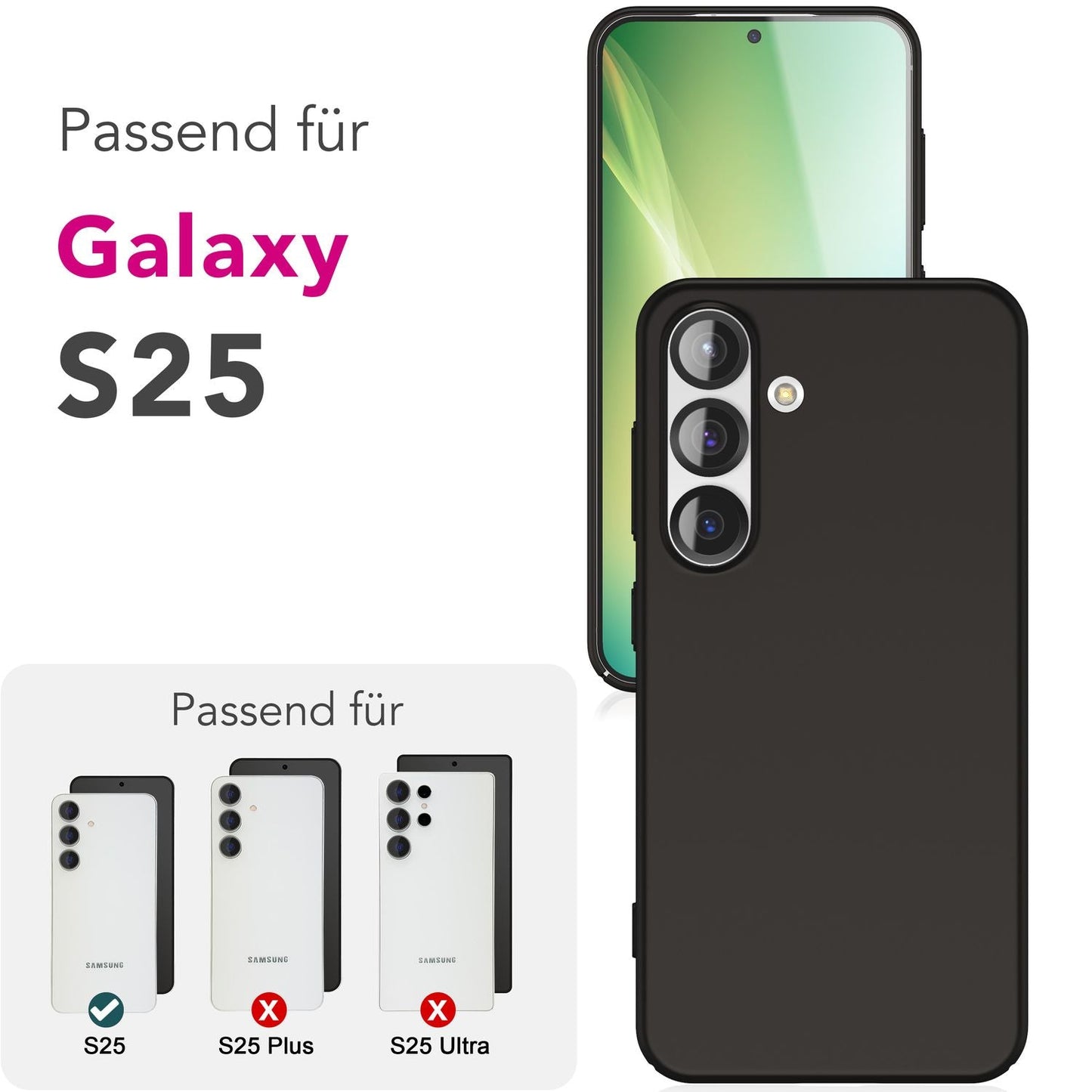 NALIA Ultra Slim Hardcase für Samsung Galaxy S25 – Anti-Fingerabdruck & 0.5mm Dünn – PUREFIT (Matt & Leicht) – Marke aus Berlin