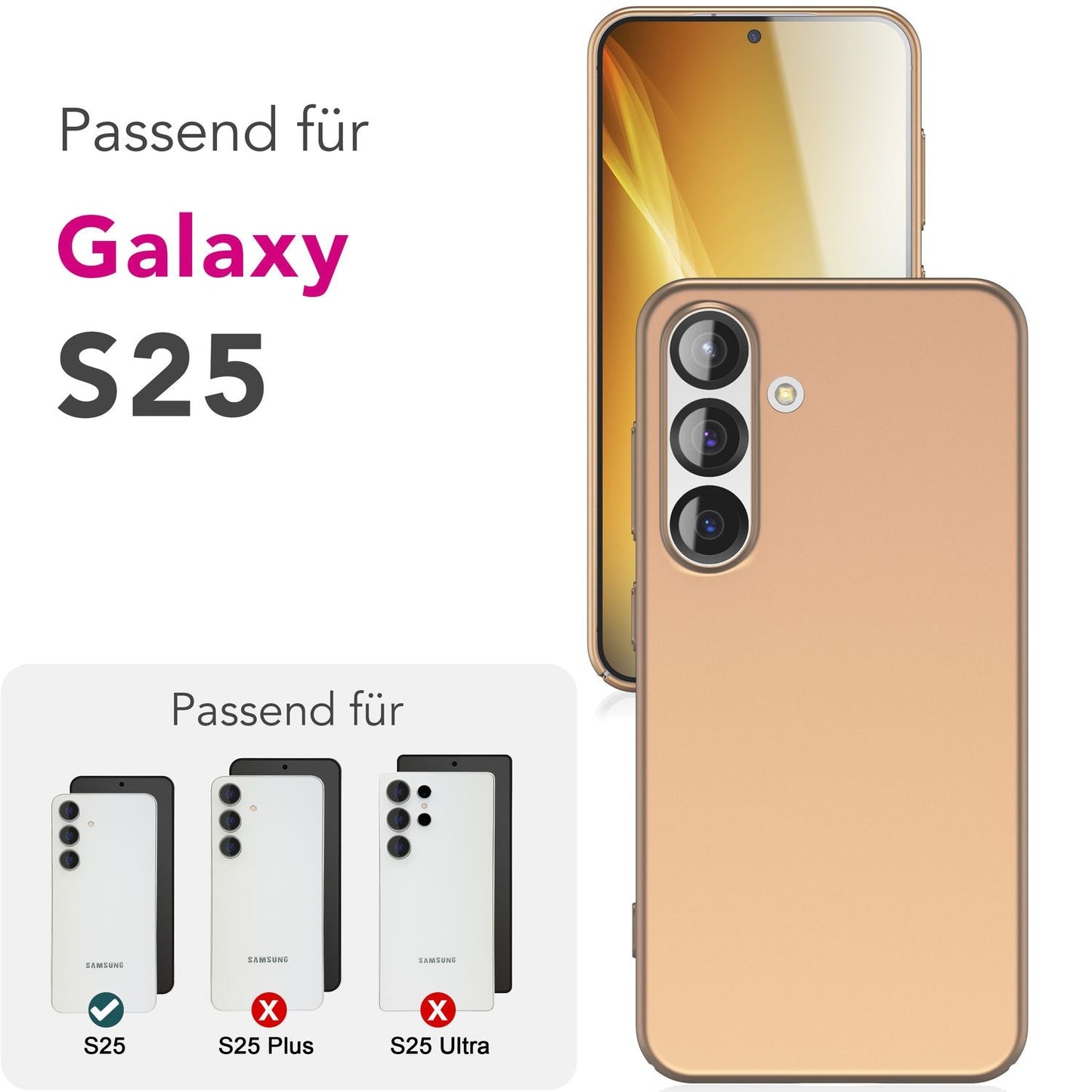 NALIA Ultra Slim Hardcase für Samsung Galaxy S25 – Anti-Fingerabdruck & 0.5mm Dünn – PUREFIT (Matt & Leicht) – Marke aus Berlin