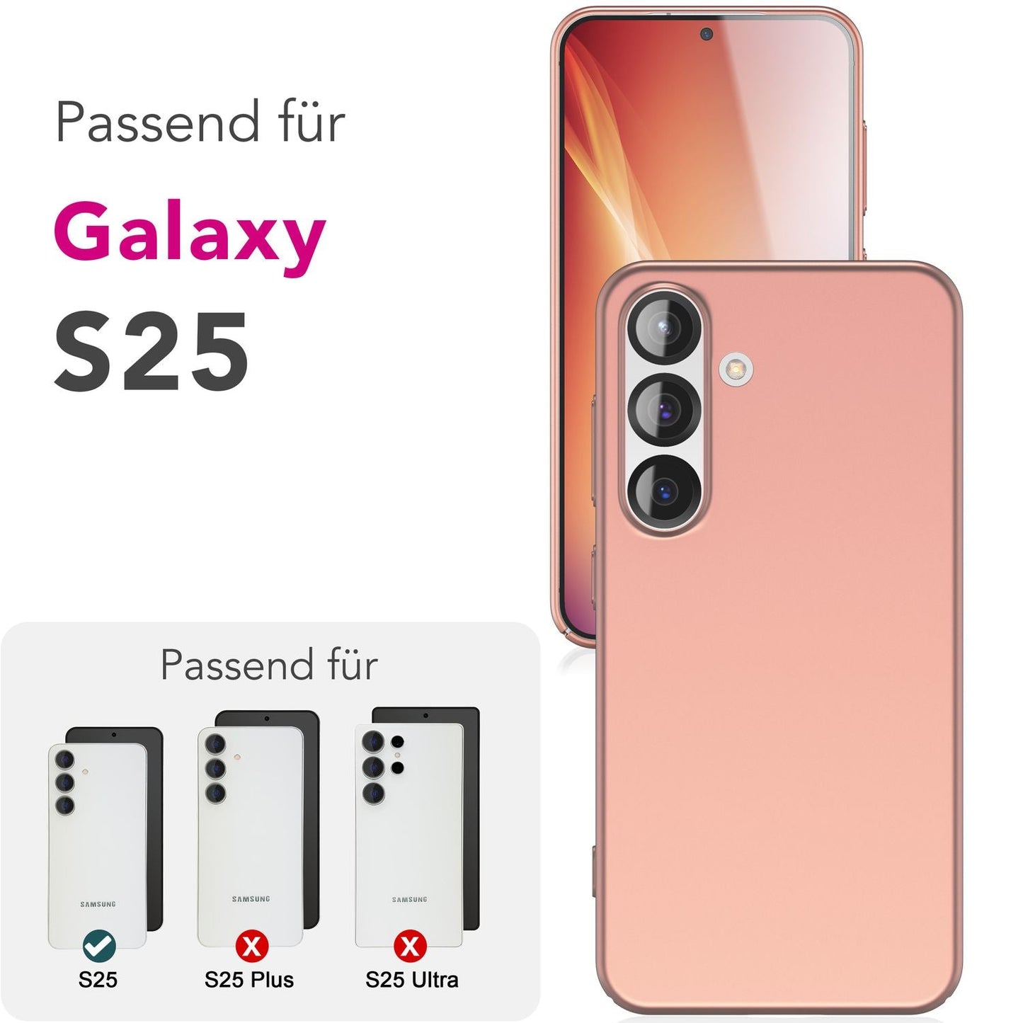 NALIA Ultra Slim Hardcase für Samsung Galaxy S25 – Anti-Fingerabdruck & 0.5mm Dünn – PUREFIT (Matt & Leicht) – Marke aus Berlin