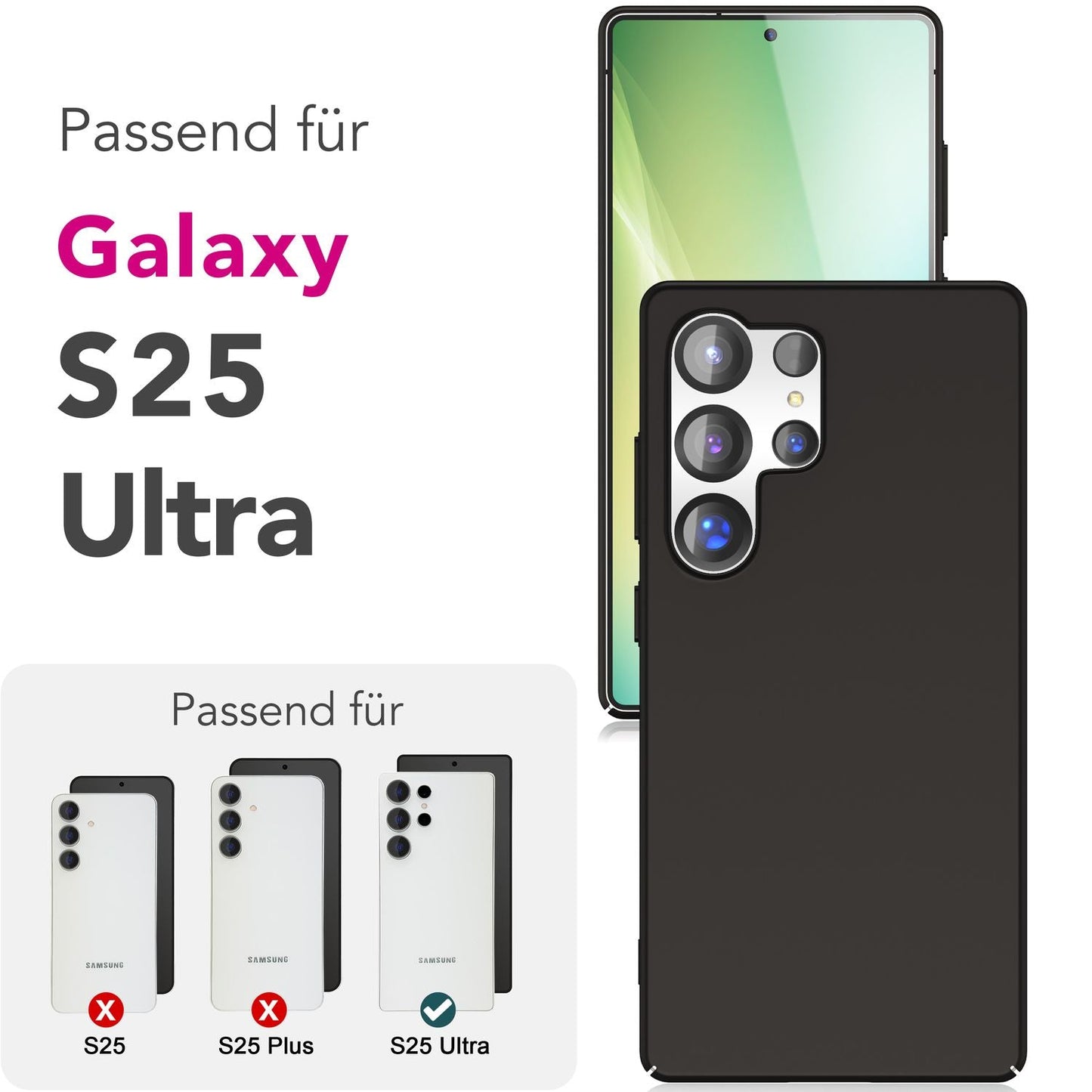 NALIA Ultra Slim Hardcase für Samsung Galaxy S25 Ultra – Anti-Fingerabdruck & 0.5mm Dünn – PUREFIT (Matt & Leicht) – Marke aus Berlin