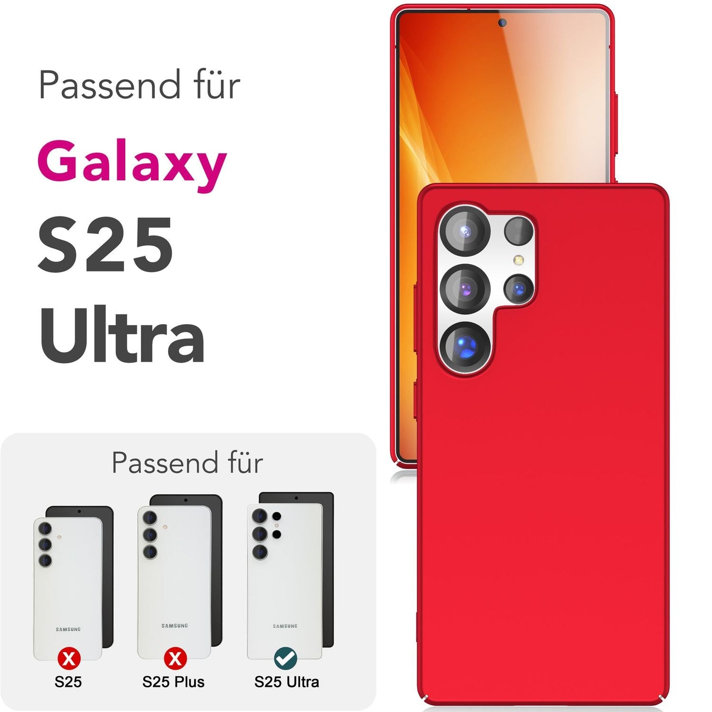 NALIA Ultra Slim Hardcase für Samsung Galaxy S25 Ultra – Anti-Fingerabdruck & 0.5mm Dünn – PUREFIT (Matt & Leicht) – Marke aus Berlin