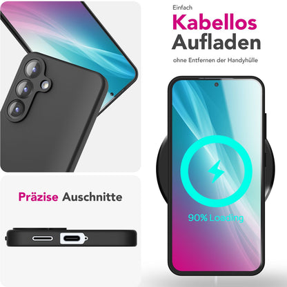 NALIA Silikonhülle für Samsung Galaxy S25 – Kameraschutz & Innenfutter – PHOENIX (Soft-Touch Case) – Marke aus Berlin