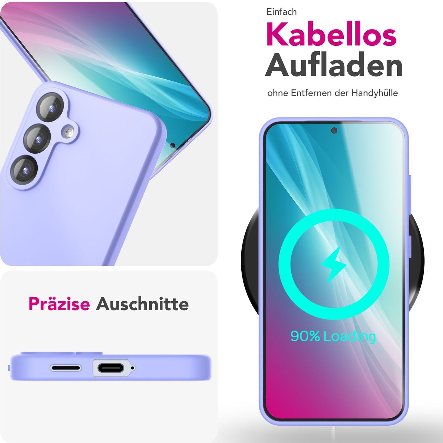 NALIA Silikonhülle für Samsung Galaxy S25 – Kameraschutz & Innenfutter – PHOENIX (Soft-Touch Case) – Marke aus Berlin