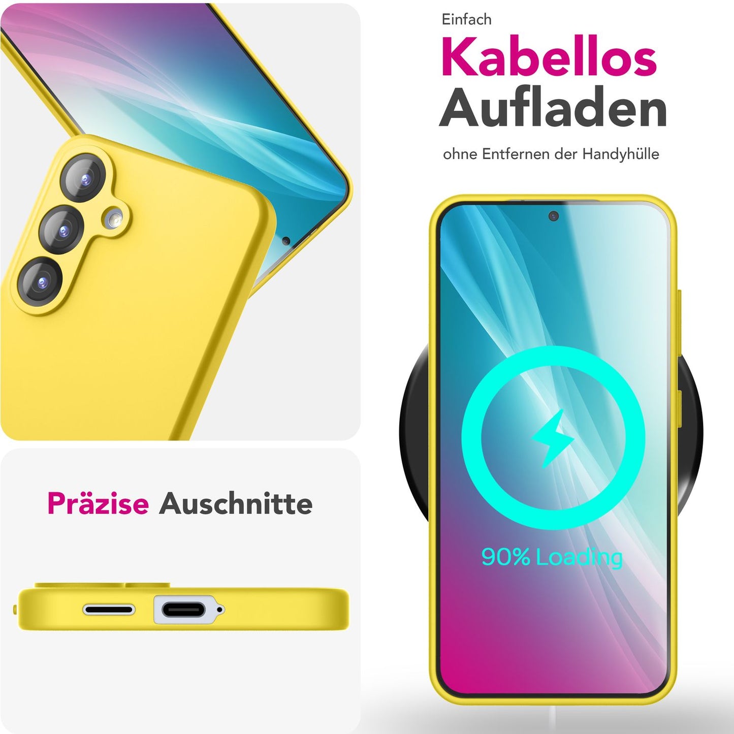 NALIA Silikonhülle für Samsung Galaxy S25 – Kameraschutz & Innenfutter – PHOENIX (Soft-Touch Case) – Marke aus Berlin