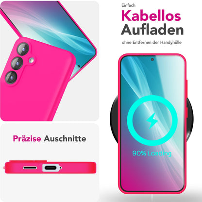 NALIA Silikonhülle für Samsung Galaxy S25 – Kameraschutz & Innenfutter – PHOENIX (Soft-Touch Case) – Marke aus Berlin
