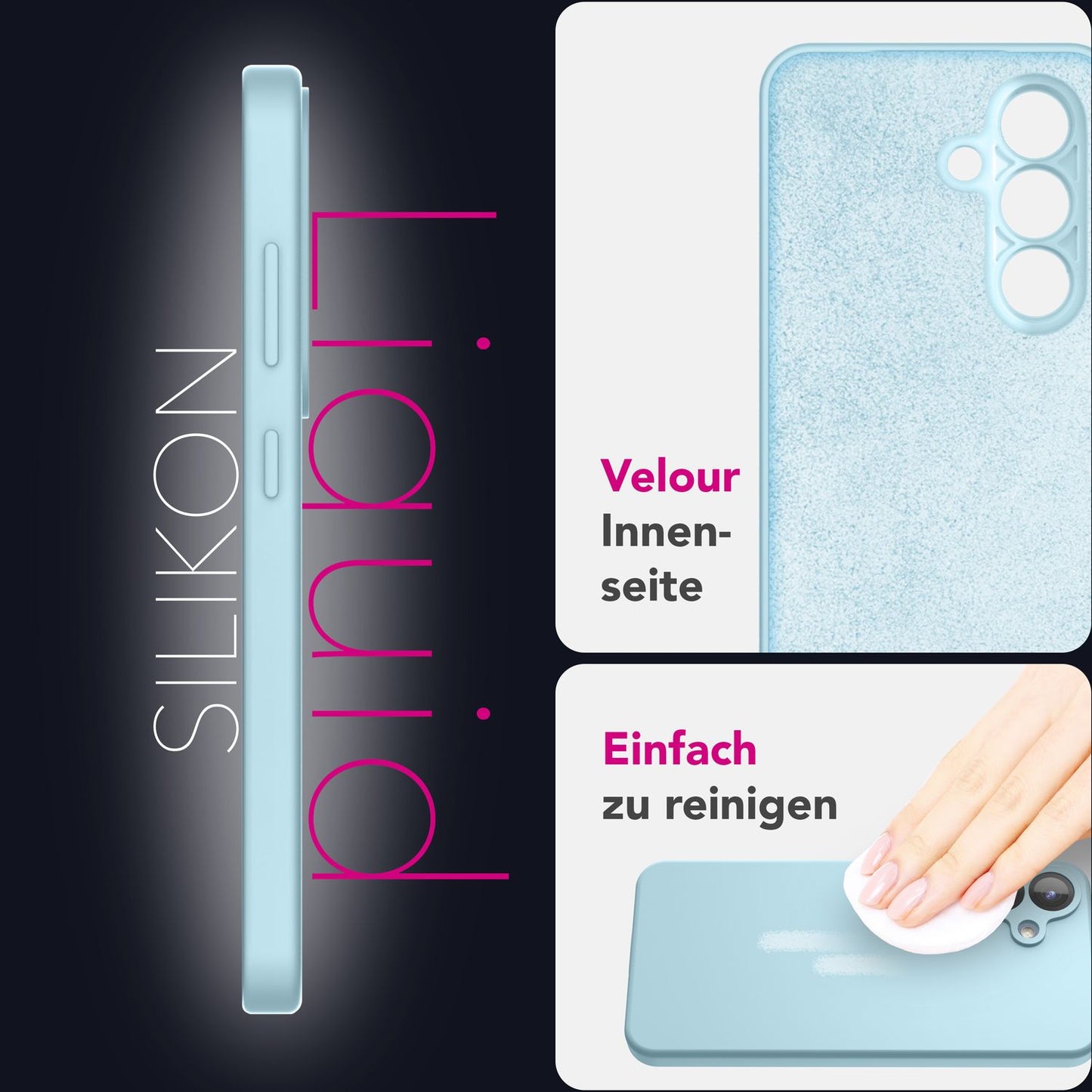 NALIA Silikonhülle für Samsung Galaxy S25 – Kameraschutz & Innenfutter – PHOENIX (Soft-Touch Case) – Marke aus Berlin