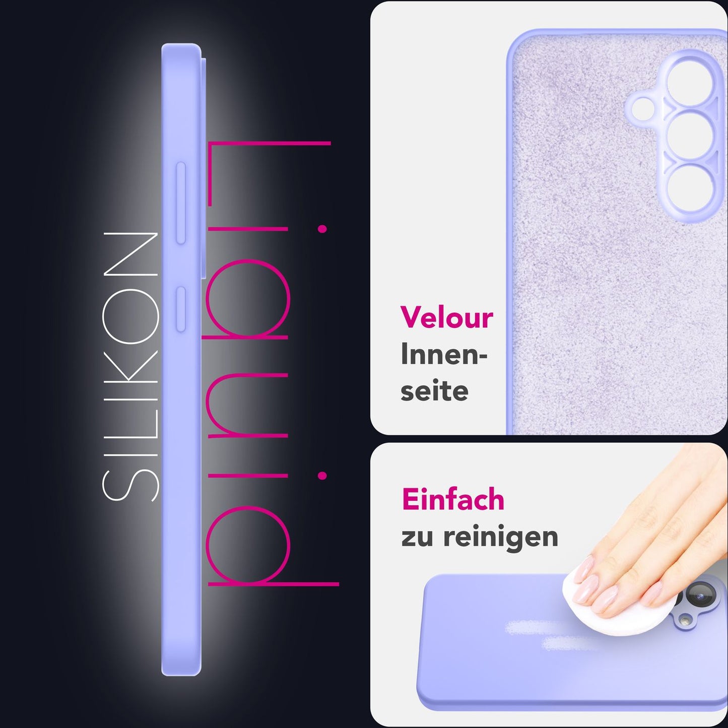 NALIA Silikonhülle für Samsung Galaxy S25 – Kameraschutz & Innenfutter – PHOENIX (Soft-Touch Case) – Marke aus Berlin