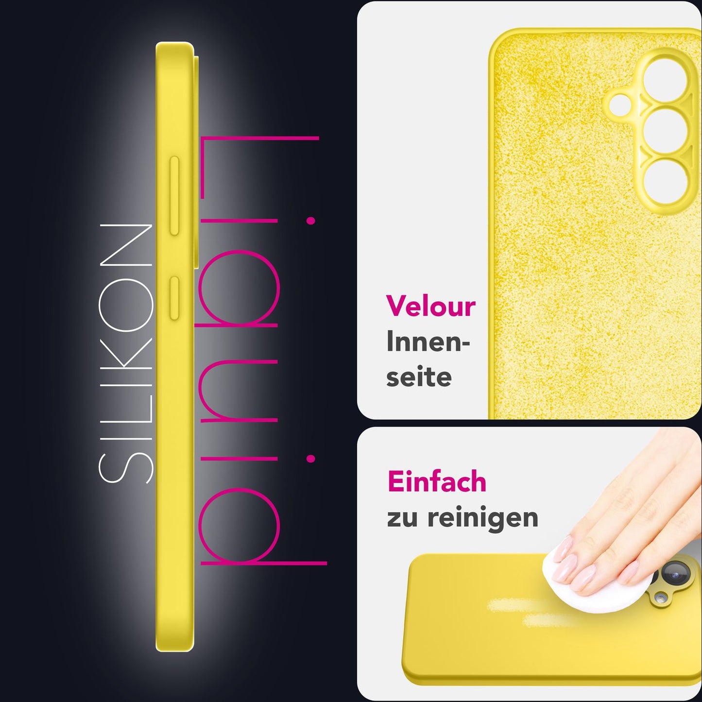 NALIA Silikonhülle für Samsung Galaxy S25 – Kameraschutz & Innenfutter – PHOENIX (Soft-Touch Case) – Marke aus Berlin