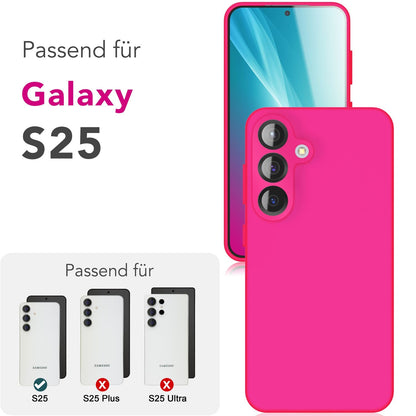 NALIA Silikonhülle für Samsung Galaxy S25 – Kameraschutz & Innenfutter – PHOENIX (Soft-Touch Case) – Marke aus Berlin