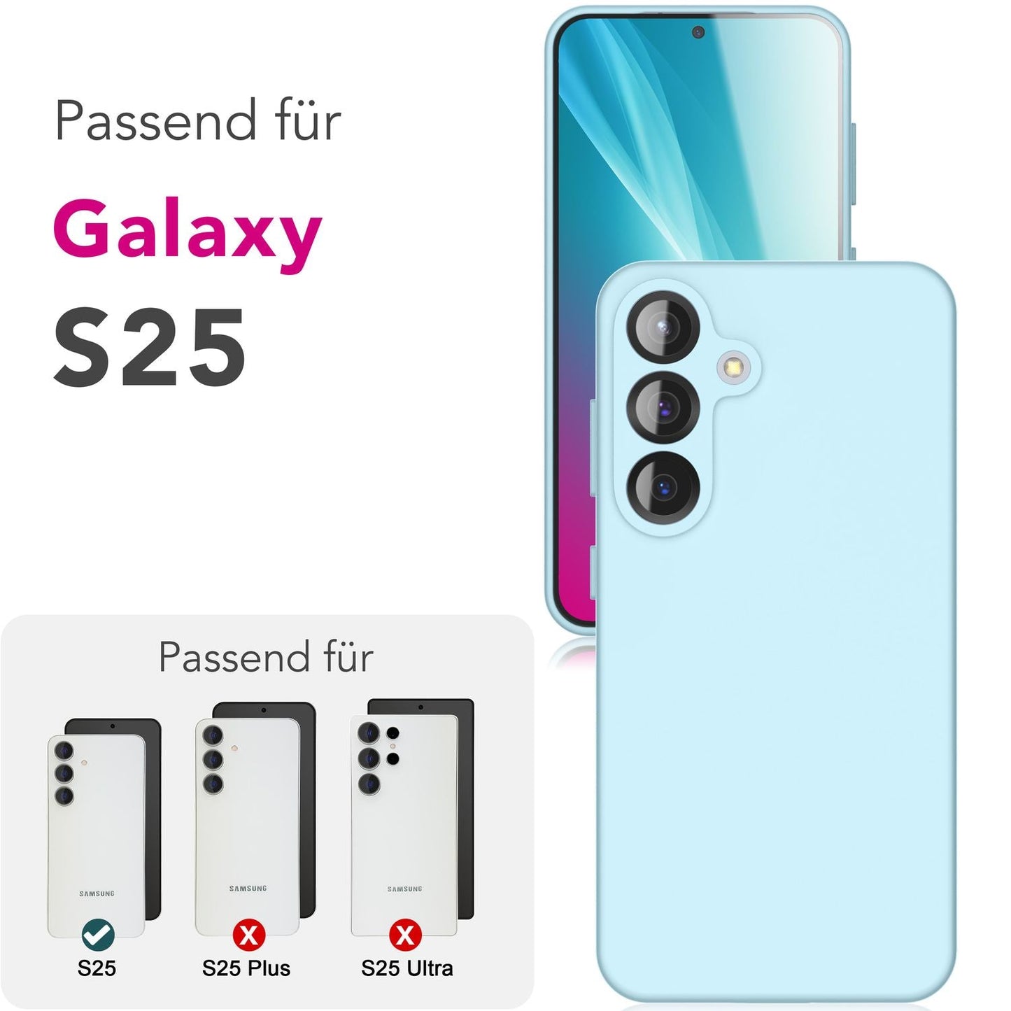 NALIA Silikonhülle für Samsung Galaxy S25 – Kameraschutz & Innenfutter – PHOENIX (Soft-Touch Case) – Marke aus Berlin