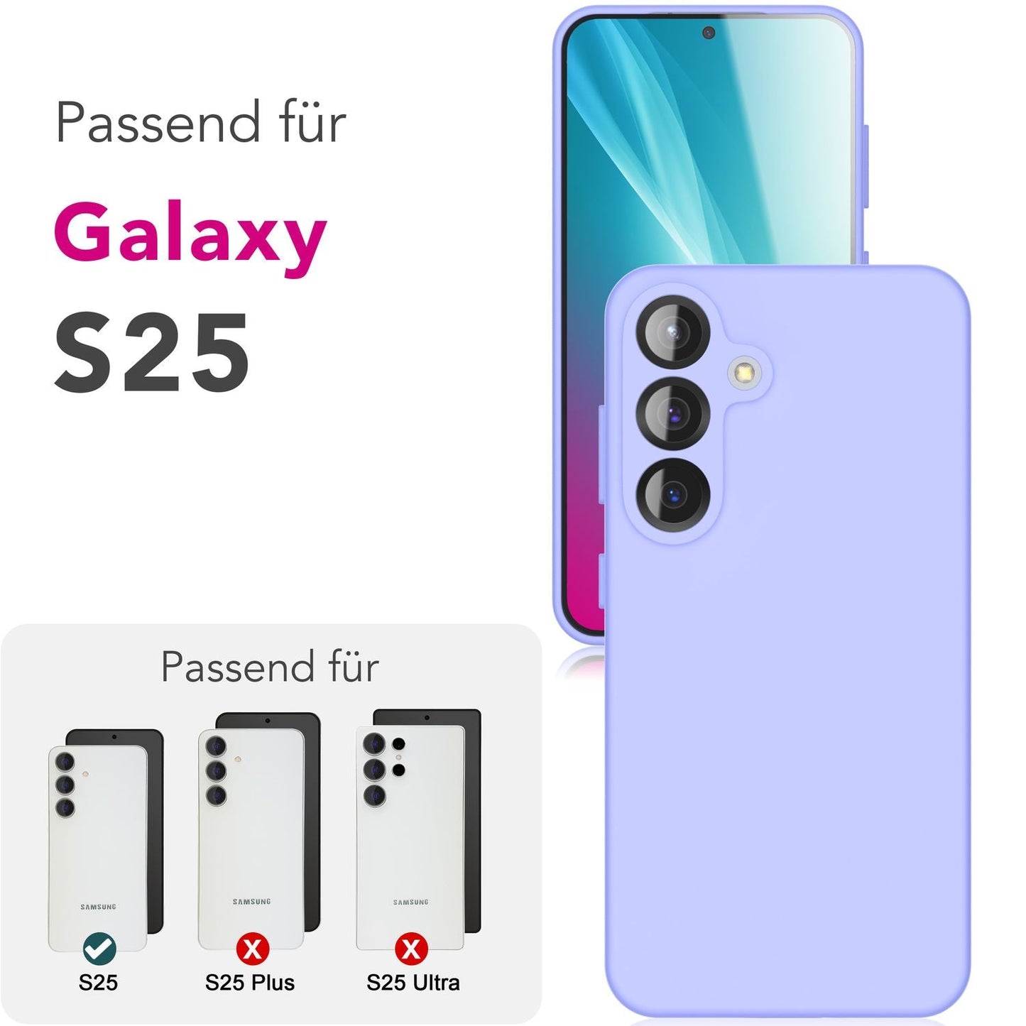 NALIA Silikonhülle für Samsung Galaxy S25 – Kameraschutz & Innenfutter – PHOENIX (Soft-Touch Case) – Marke aus Berlin