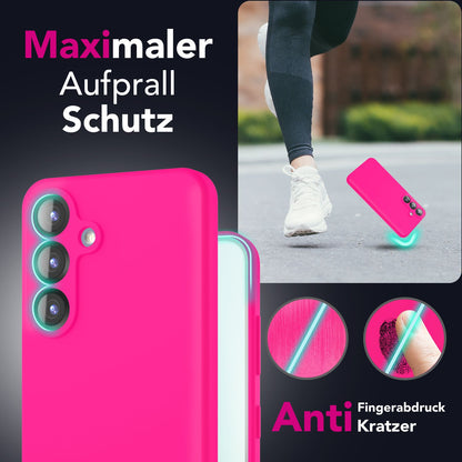 NALIA Silikonhülle für Samsung Galaxy S25 Plus – Kameraschutz & Innenfutter – PHOENIX (Soft-Touch Case) – Marke aus Berlin