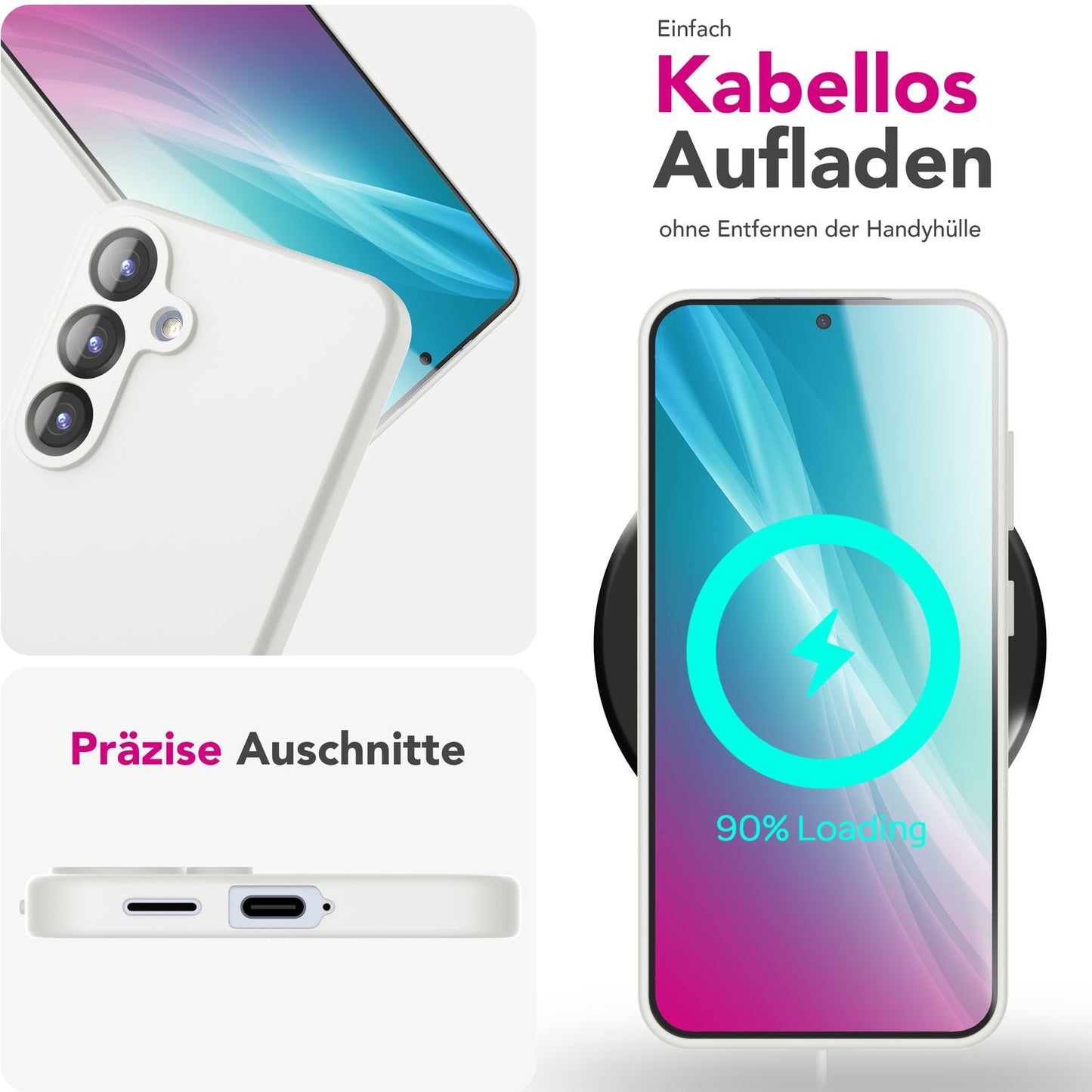 NALIA Silikonhülle für Samsung Galaxy S25 Plus – Kameraschutz & Innenfutter – PHOENIX (Soft-Touch Case) – Marke aus Berlin