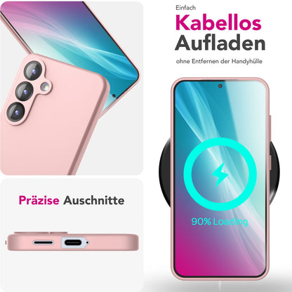 NALIA Silikonhülle für Samsung Galaxy S25 Plus – Kameraschutz & Innenfutter – PHOENIX (Soft-Touch Case) – Marke aus Berlin