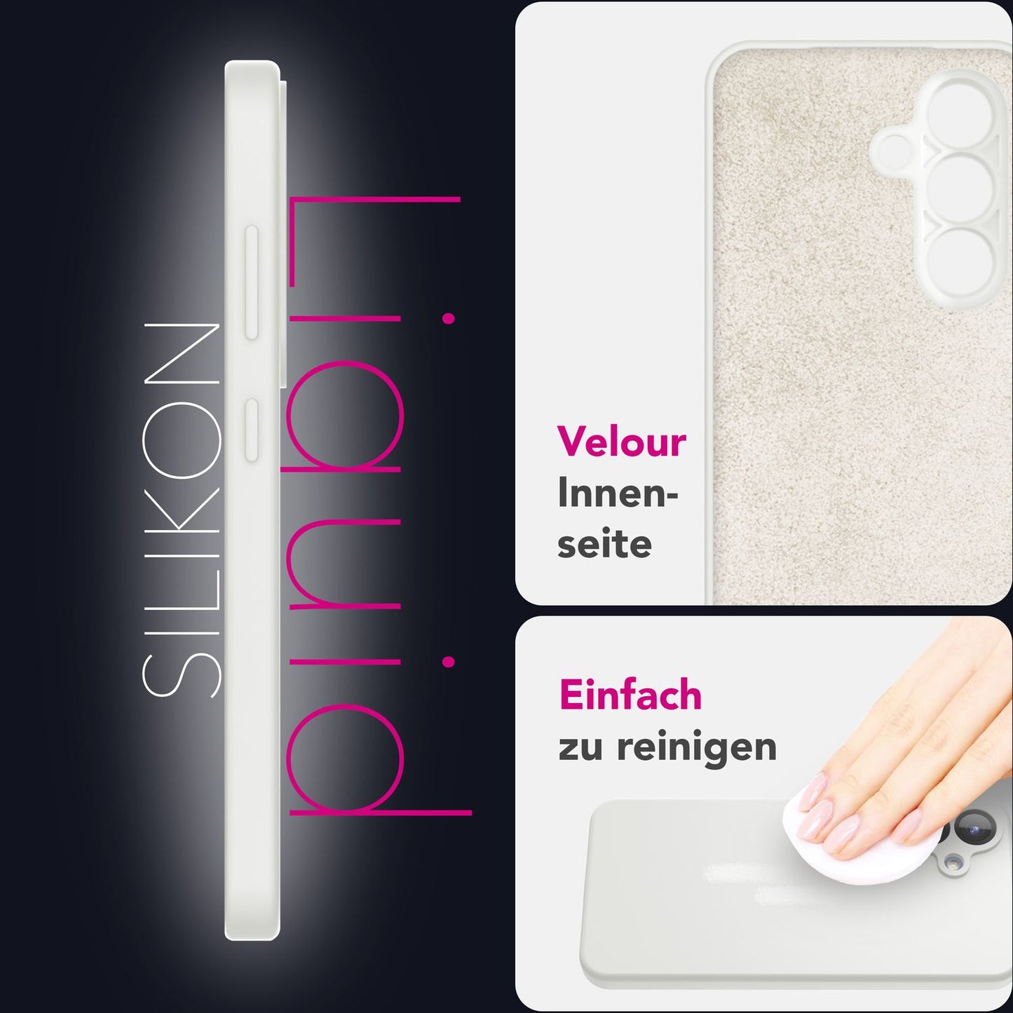 NALIA Silikonhülle für Samsung Galaxy S25 Plus – Kameraschutz & Innenfutter – PHOENIX (Soft-Touch Case) – Marke aus Berlin