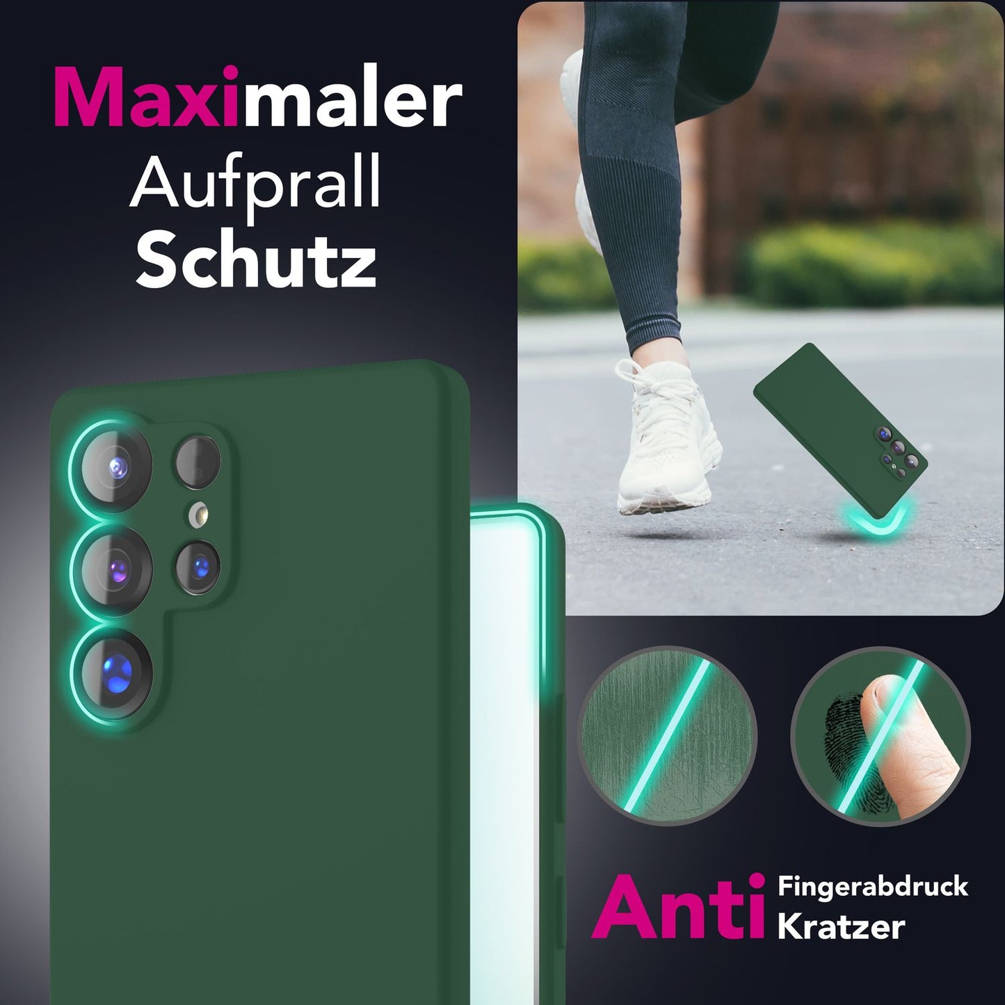 NALIA Silikonhülle für Samsung Galaxy S25 Ultra – Kameraschutz & Innenfutter – PHOENIX (Soft-Touch Case) – Marke aus Berlin