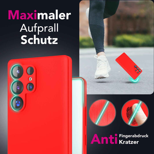 NALIA Silikonhülle für Samsung Galaxy S25 Ultra – Kameraschutz & Innenfutter – PHOENIX (Soft-Touch Case) – Marke aus Berlin