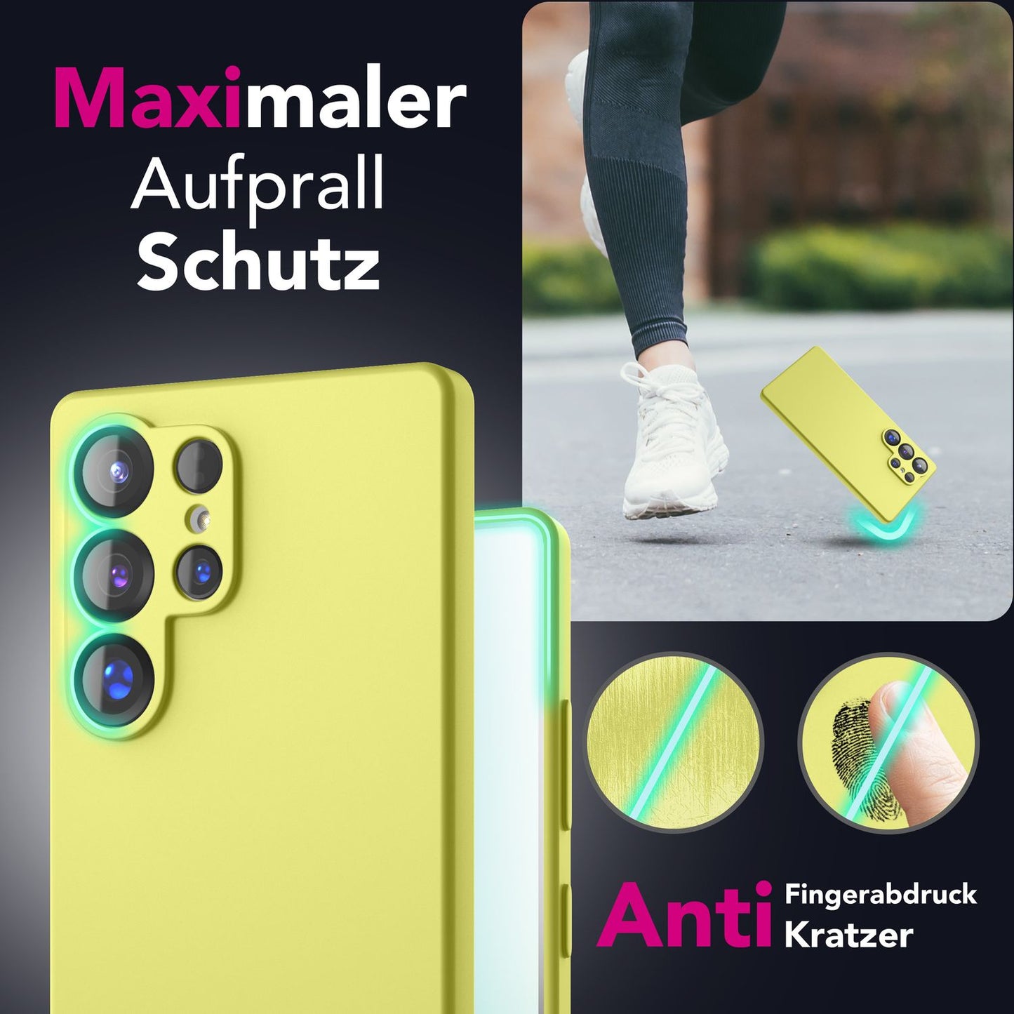 NALIA Silikonhülle für Samsung Galaxy S25 Ultra – Kameraschutz & Innenfutter – PHOENIX (Soft-Touch Case) – Marke aus Berlin