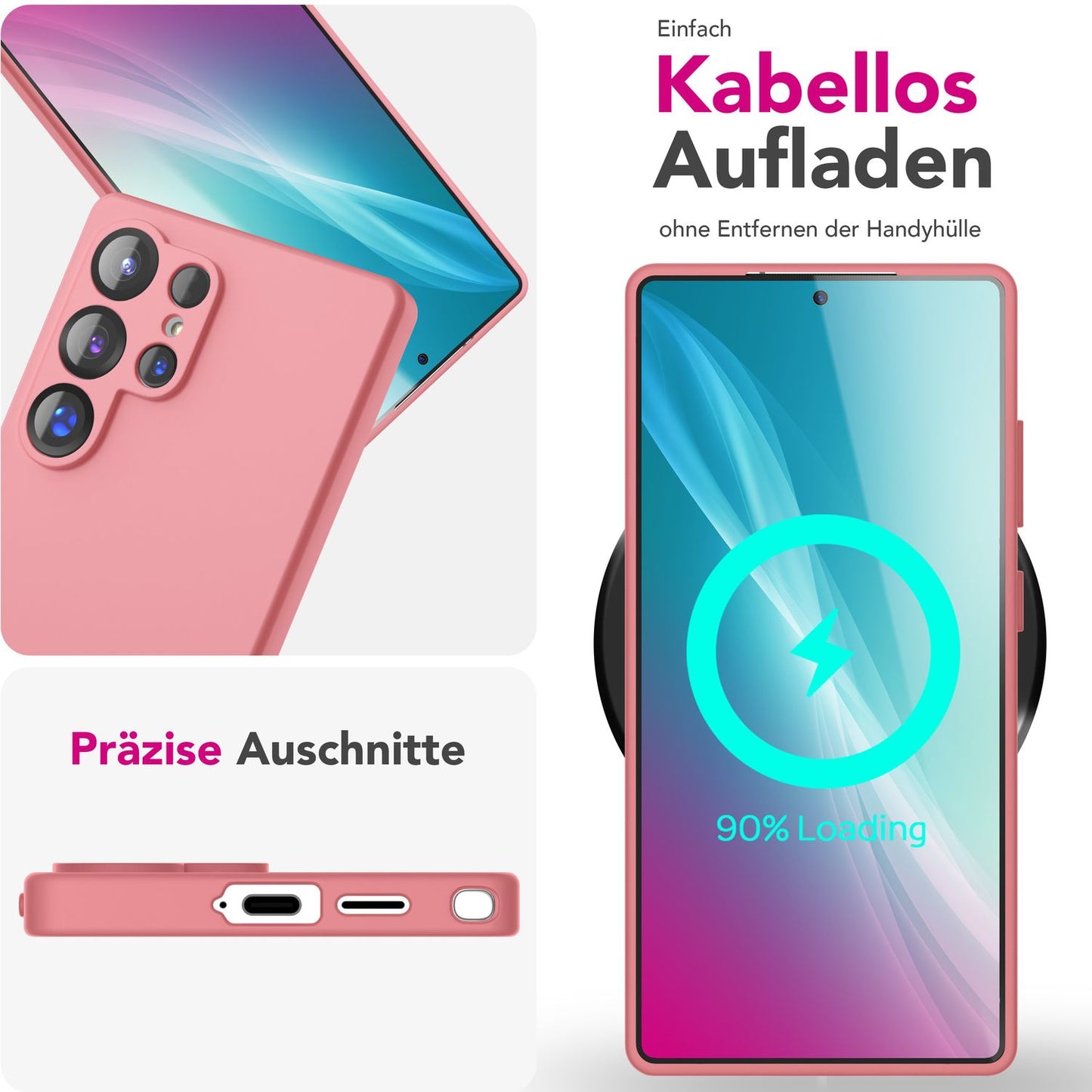 NALIA Silikonhülle für Samsung Galaxy S25 Ultra – Kameraschutz & Innenfutter – PHOENIX (Soft-Touch Case) – Marke aus Berlin