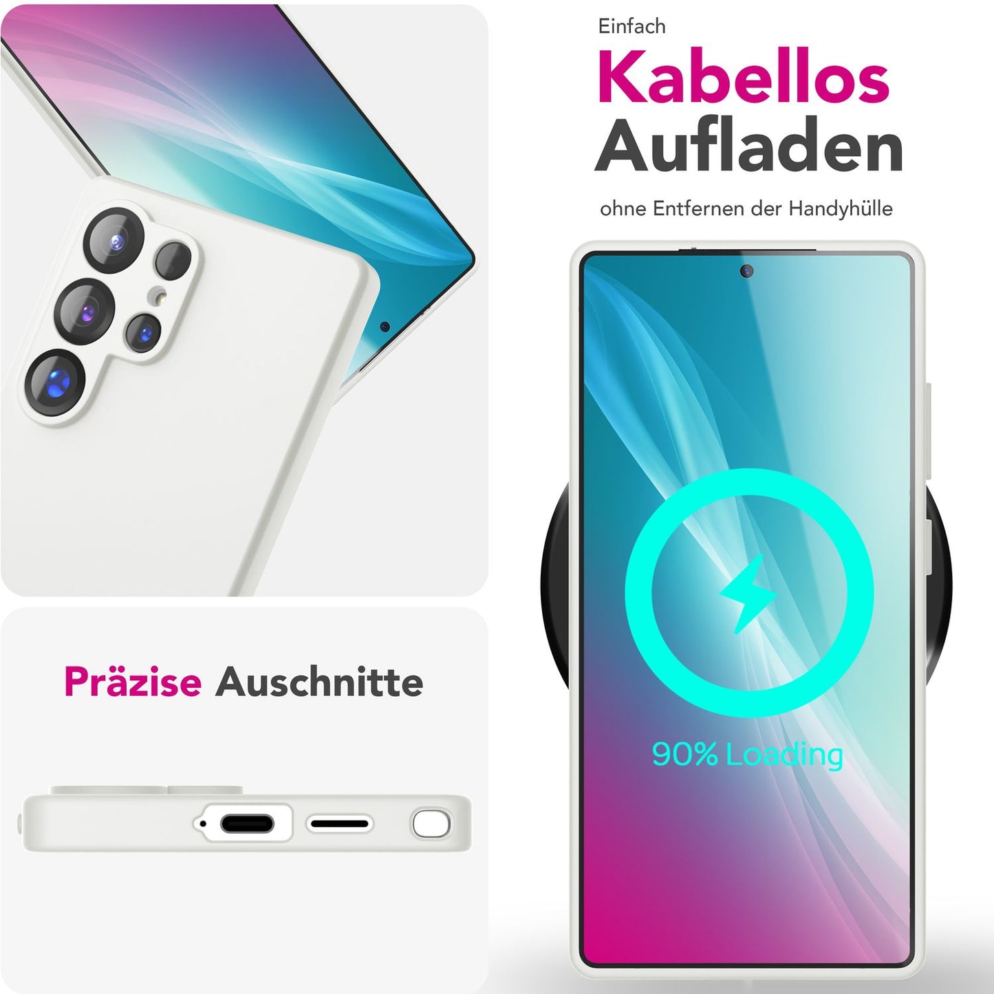 NALIA Silikonhülle für Samsung Galaxy S25 Ultra – Kameraschutz & Innenfutter – PHOENIX (Soft-Touch Case) – Marke aus Berlin
