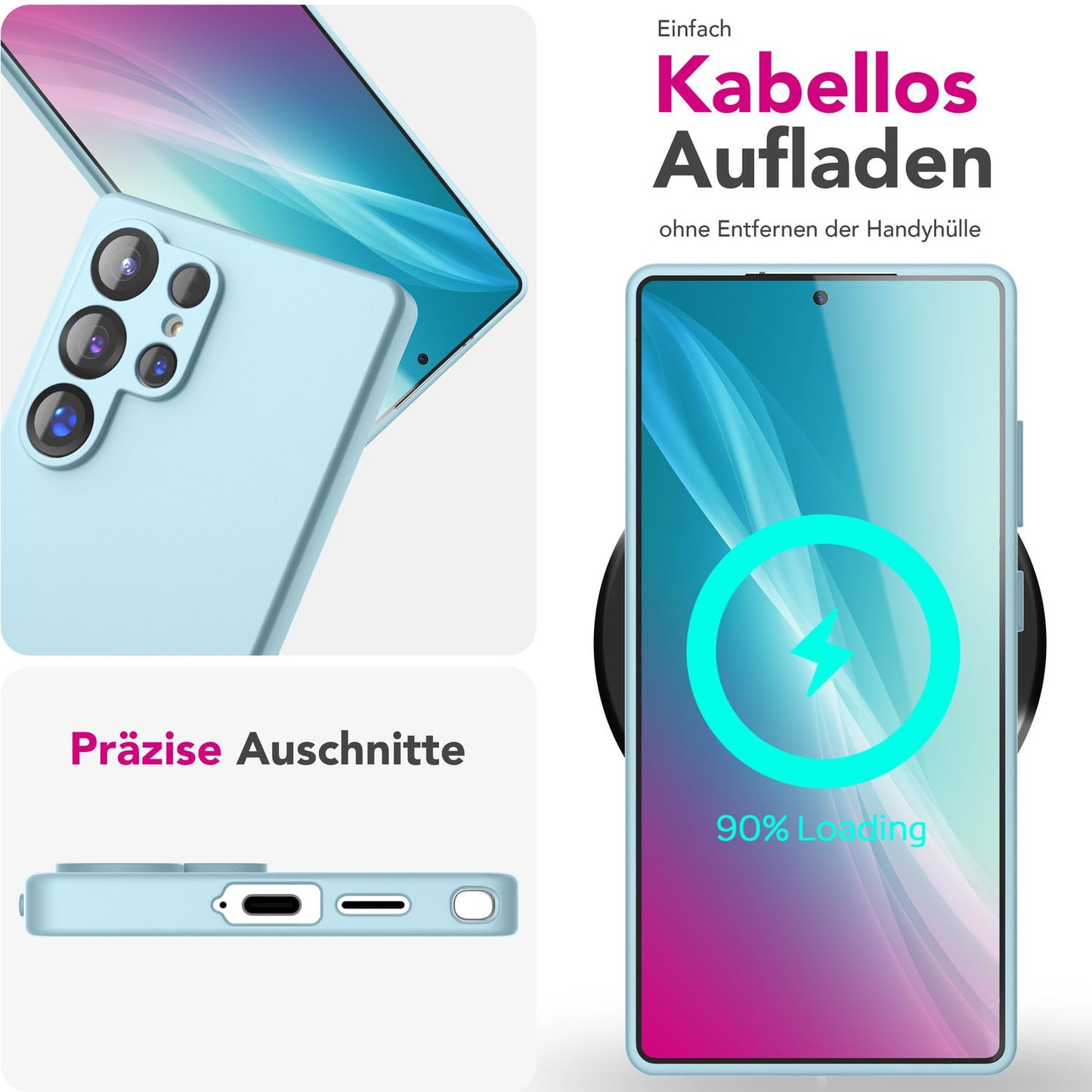 NALIA Silikonhülle für Samsung Galaxy S25 Ultra – Kameraschutz & Innenfutter – PHOENIX (Soft-Touch Case) – Marke aus Berlin