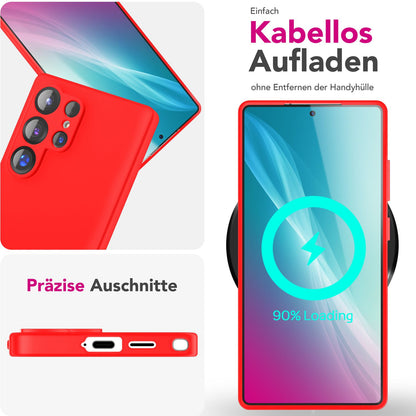 NALIA Silikonhülle für Samsung Galaxy S25 Ultra – Kameraschutz & Innenfutter – PHOENIX (Soft-Touch Case) – Marke aus Berlin