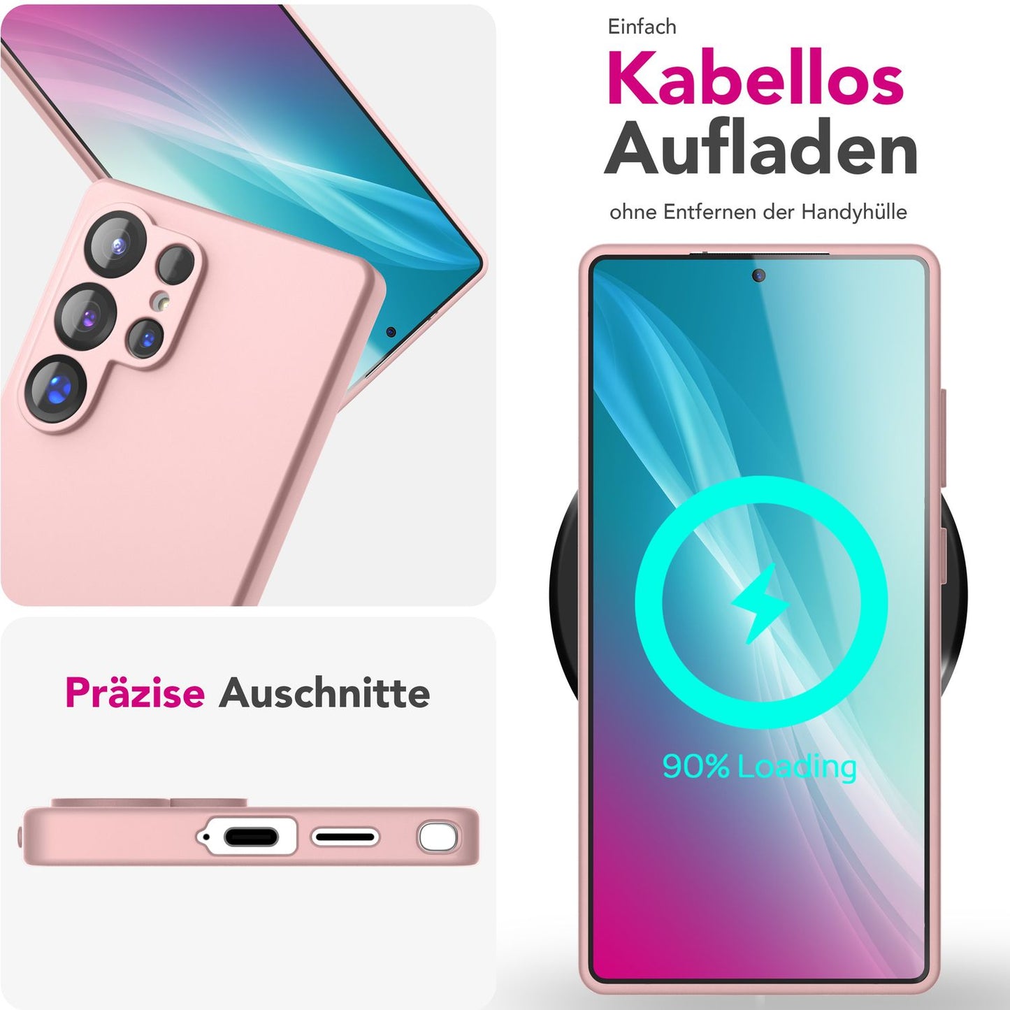 NALIA Silikonhülle für Samsung Galaxy S25 Ultra – Kameraschutz & Innenfutter – PHOENIX (Soft-Touch Case) – Marke aus Berlin