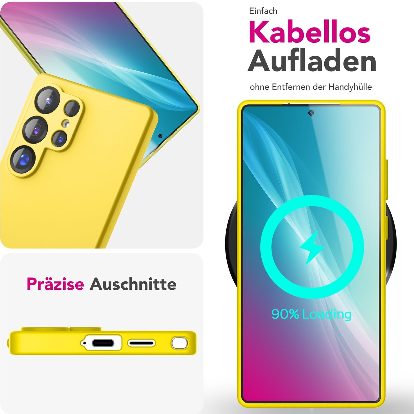 NALIA Silikonhülle für Samsung Galaxy S25 Ultra – Kameraschutz & Innenfutter – PHOENIX (Soft-Touch Case) – Marke aus Berlin