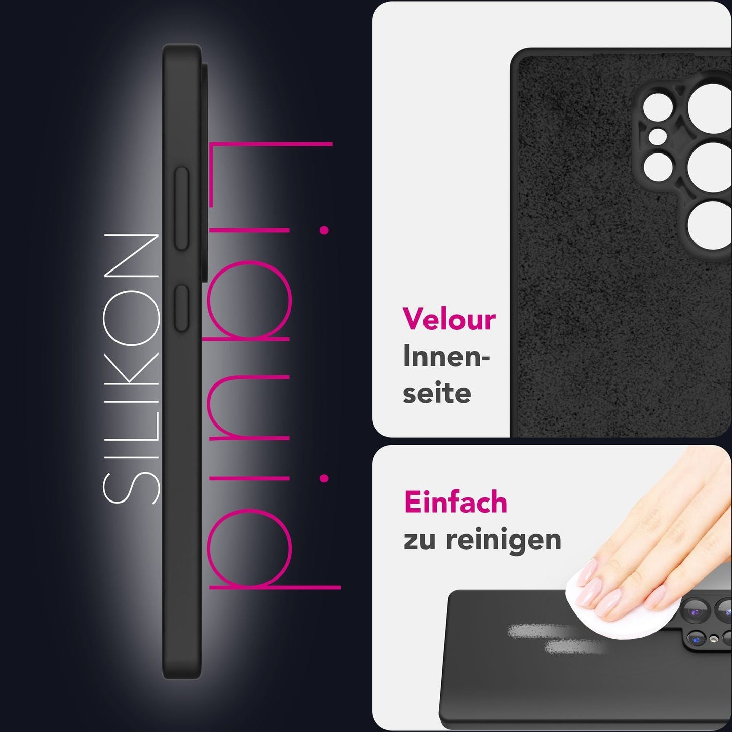NALIA Silikonhülle für Samsung Galaxy S25 Ultra – Kameraschutz & Innenfutter – PHOENIX (Soft-Touch Case) – Marke aus Berlin
