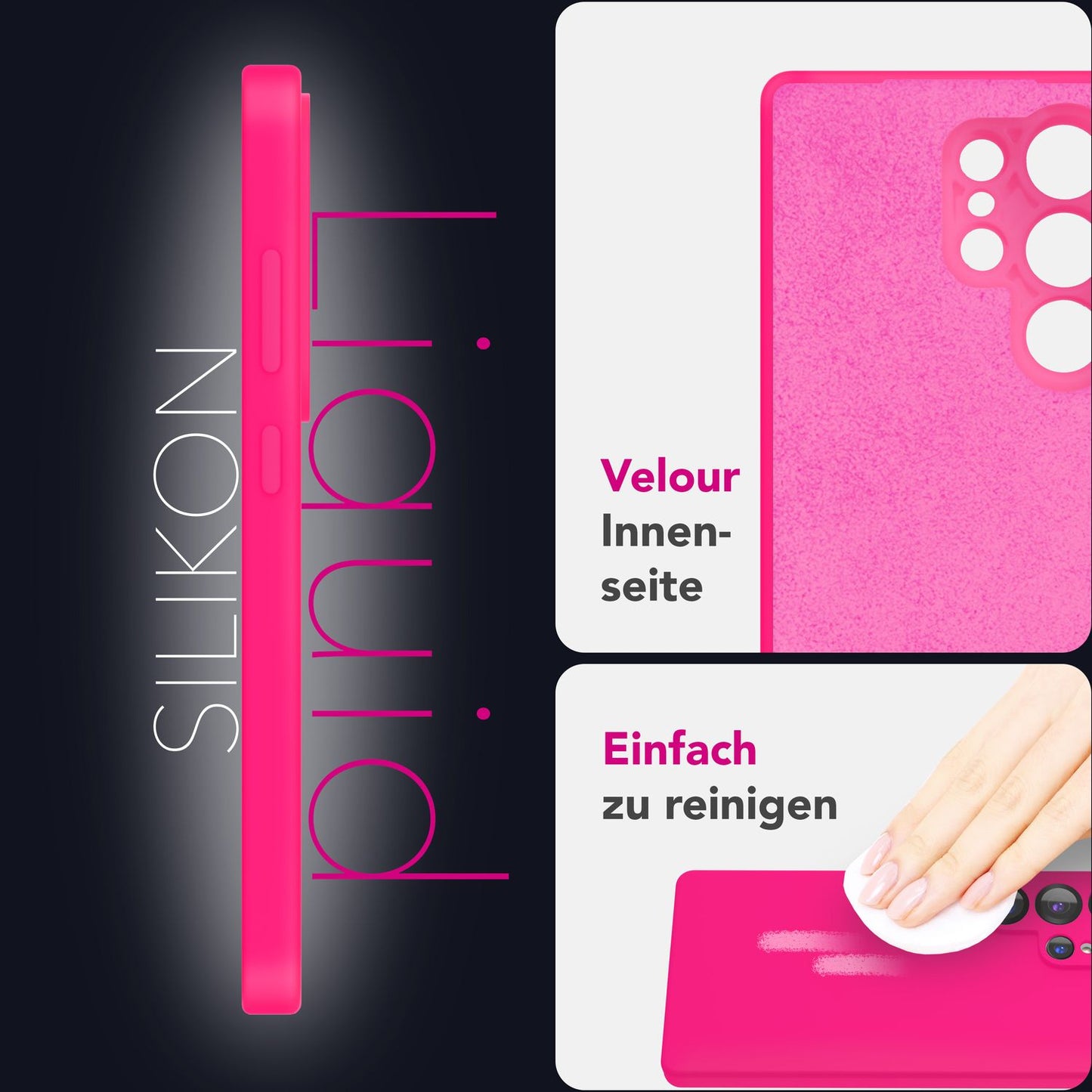 NALIA Silikonhülle für Samsung Galaxy S25 Ultra – Kameraschutz & Innenfutter – PHOENIX (Soft-Touch Case) – Marke aus Berlin