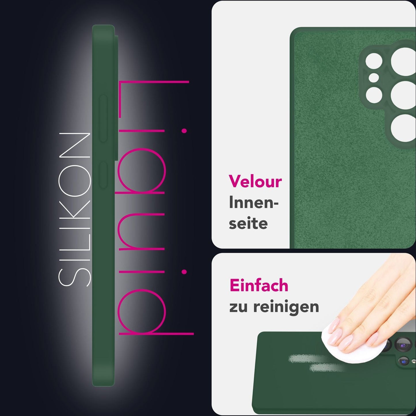 NALIA Silikonhülle für Samsung Galaxy S25 Ultra – Kameraschutz & Innenfutter – PHOENIX (Soft-Touch Case) – Marke aus Berlin