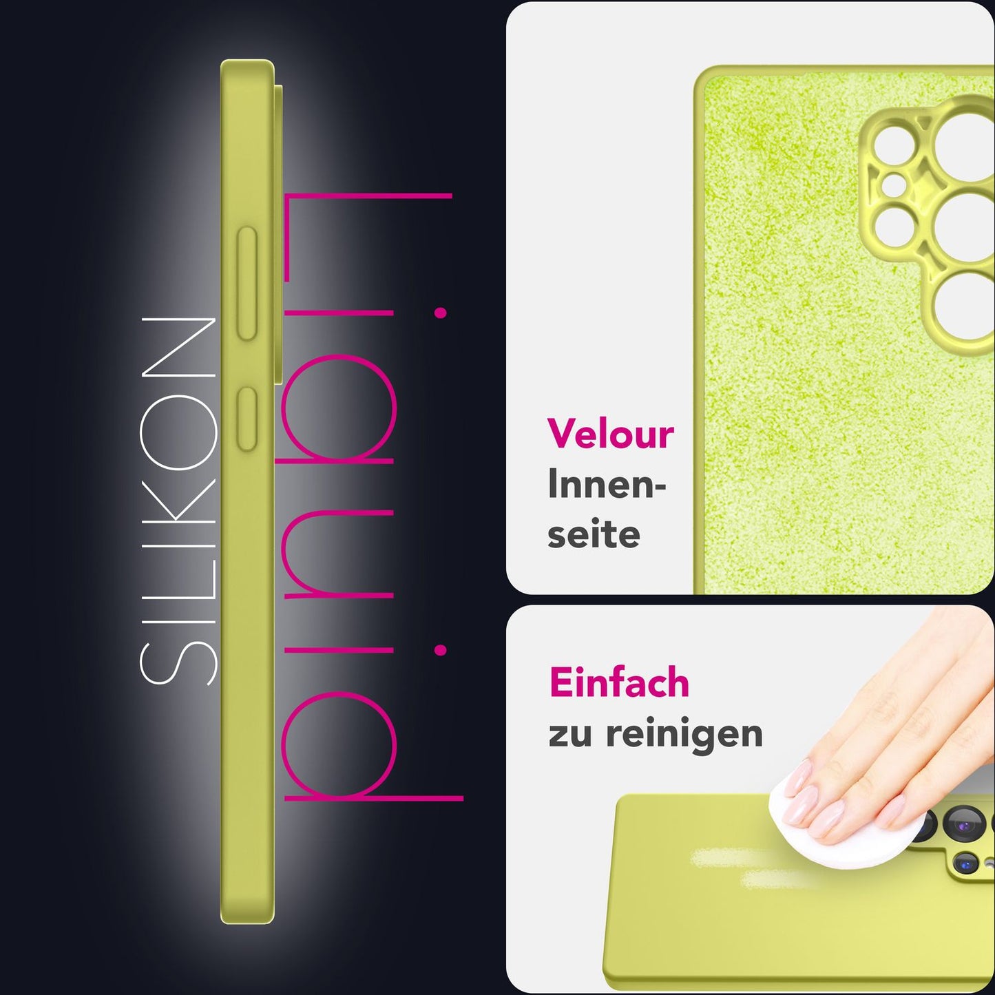 NALIA Silikonhülle für Samsung Galaxy S25 Ultra – Kameraschutz & Innenfutter – PHOENIX (Soft-Touch Case) – Marke aus Berlin