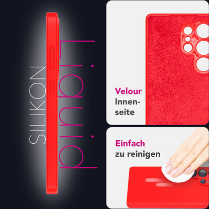 NALIA Silikonhülle für Samsung Galaxy S25 Ultra – Kameraschutz & Innenfutter – PHOENIX (Soft-Touch Case) – Marke aus Berlin