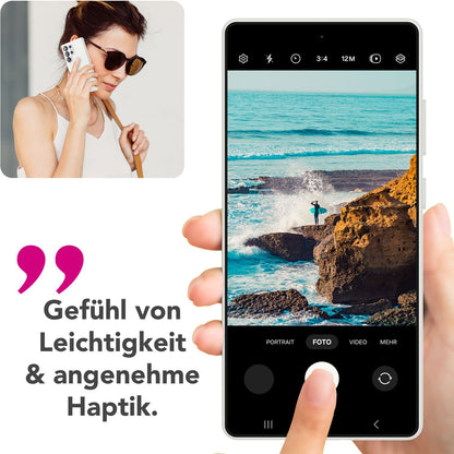 NALIA Silikonhülle für Samsung Galaxy S25 Ultra – Kameraschutz & Innenfutter – PHOENIX (Soft-Touch Case) – Marke aus Berlin