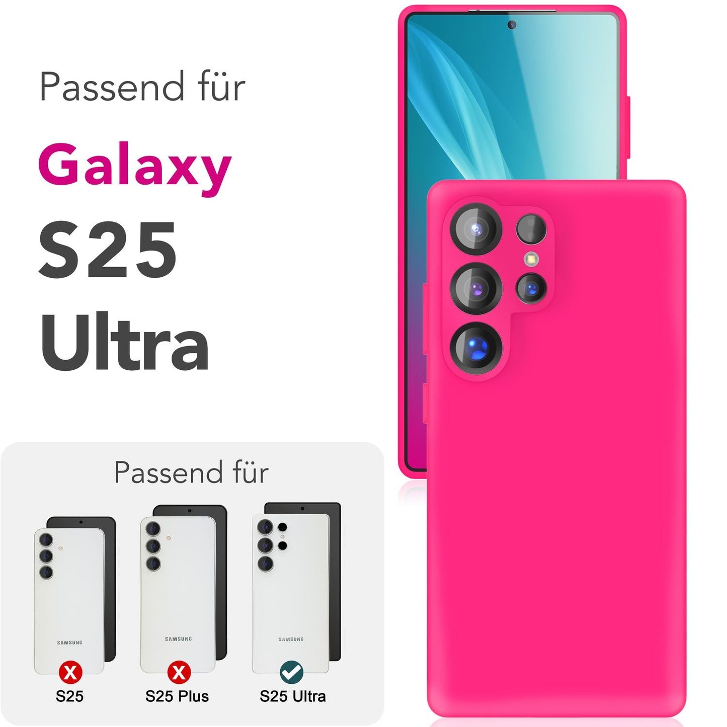 NALIA Silikonhülle für Samsung Galaxy S25 Ultra – Kameraschutz & Innenfutter – PHOENIX (Soft-Touch Case) – Marke aus Berlin