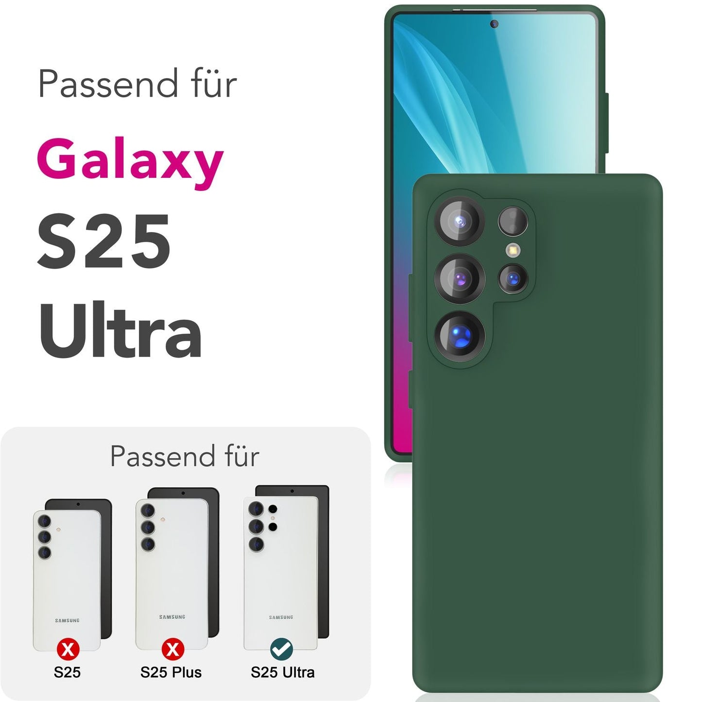 NALIA Silikonhülle für Samsung Galaxy S25 Ultra – Kameraschutz & Innenfutter – PHOENIX (Soft-Touch Case) – Marke aus Berlin