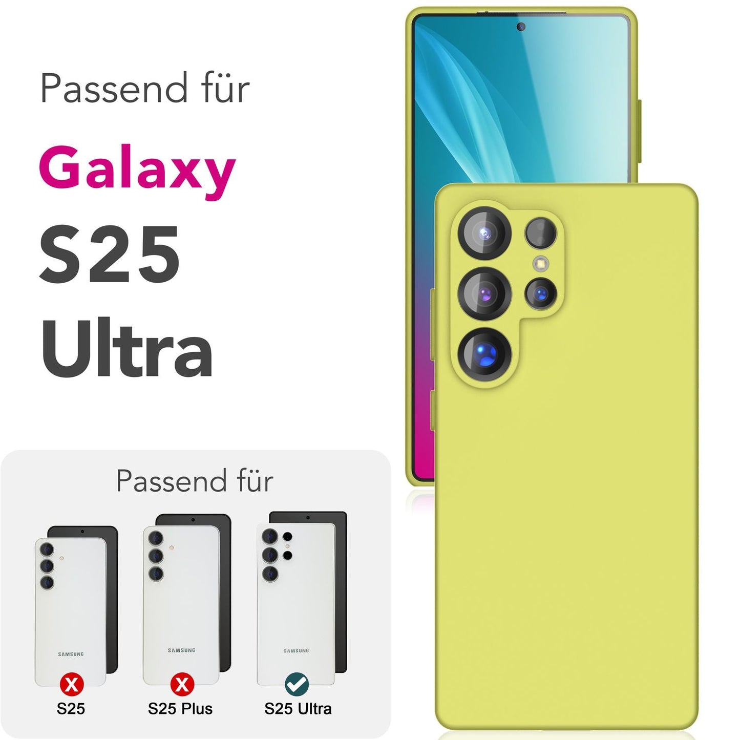 NALIA Silikonhülle für Samsung Galaxy S25 Ultra – Kameraschutz & Innenfutter – PHOENIX (Soft-Touch Case) – Marke aus Berlin