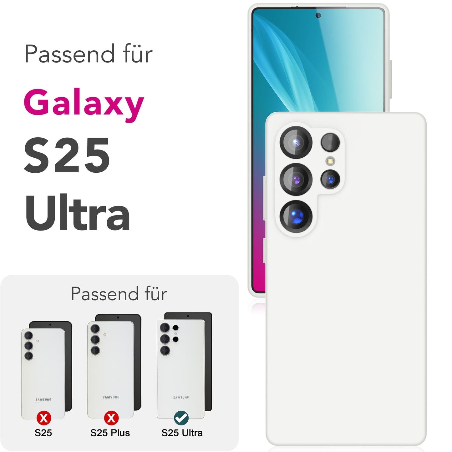NALIA Silikonhülle für Samsung Galaxy S25 Ultra – Kameraschutz & Innenfutter – PHOENIX (Soft-Touch Case) – Marke aus Berlin