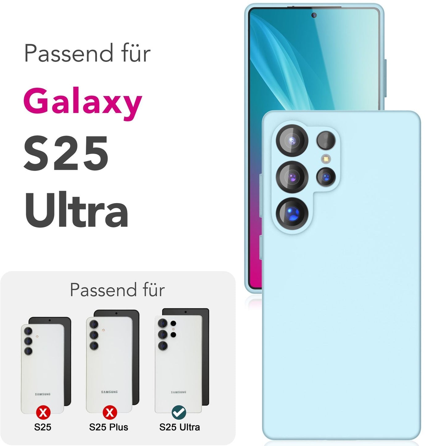 NALIA Silikonhülle für Samsung Galaxy S25 Ultra – Kameraschutz & Innenfutter – PHOENIX (Soft-Touch Case) – Marke aus Berlin