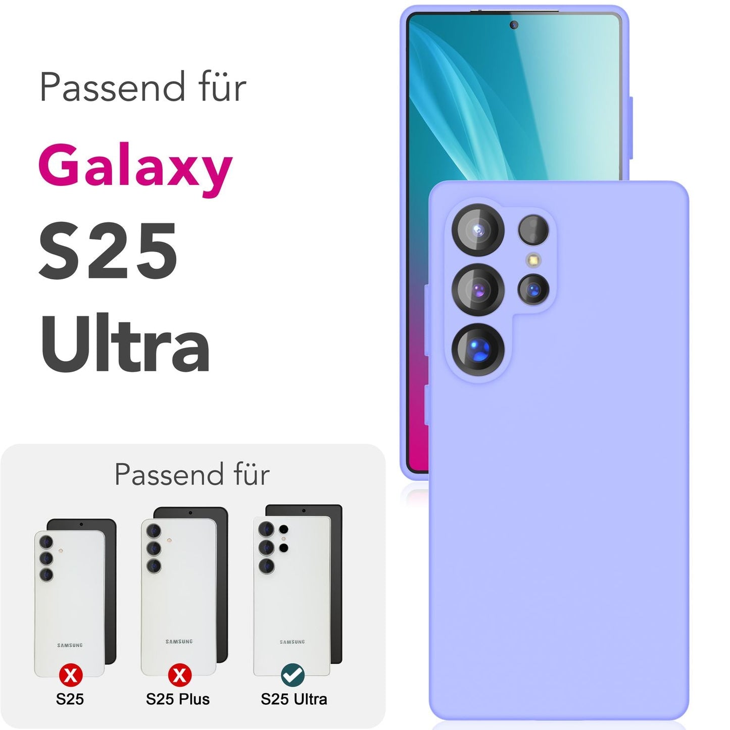 NALIA Silikonhülle für Samsung Galaxy S25 Ultra – Kameraschutz & Innenfutter – PHOENIX (Soft-Touch Case) – Marke aus Berlin