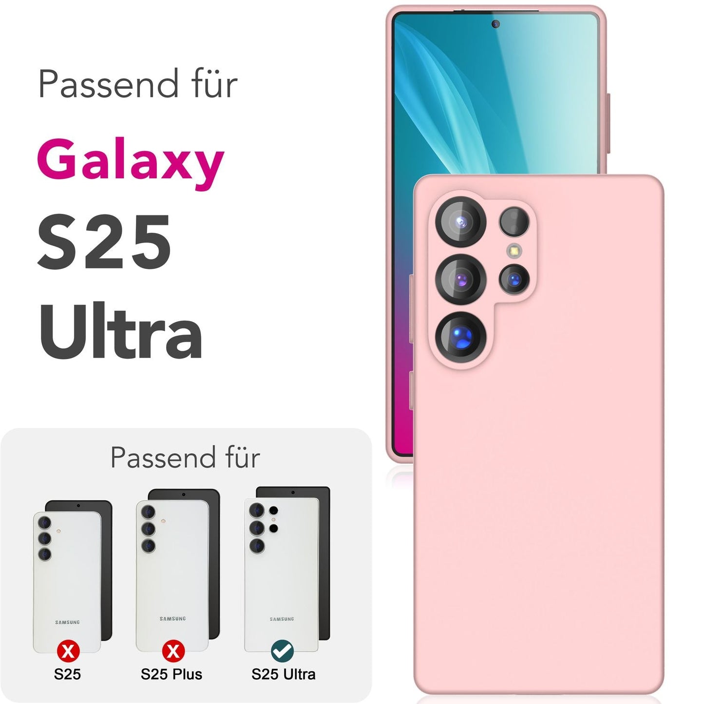 NALIA Silikonhülle für Samsung Galaxy S25 Ultra – Kameraschutz & Innenfutter – PHOENIX (Soft-Touch Case) – Marke aus Berlin