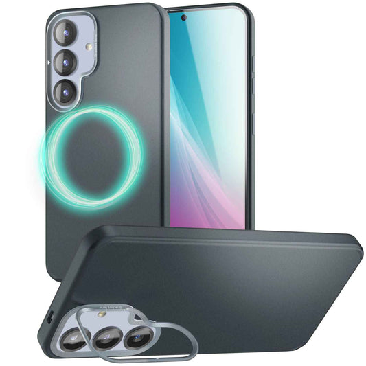 NALIA Magnet Hardcase für Samsung Galaxy S25 Plus – Faltbarer Kamera-Stand – OVERLAND (Schutzhülle Matt & MagSafe Kompatibel) – Marke aus Berlin