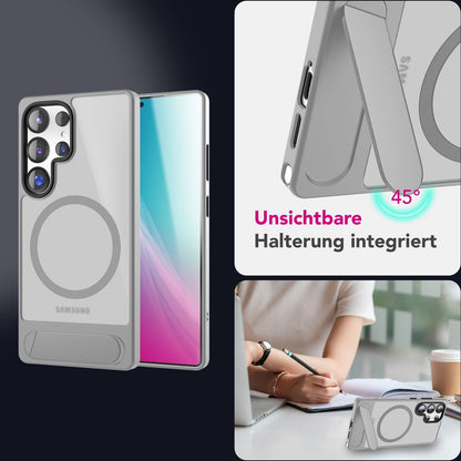NALIA Magnet-Case für Samsung Galaxy S25 Ultra – Klappständer & Kameraschutz – TRITON (Matt-Transparent & Hybrid-Schutz) – Marke aus Berlin