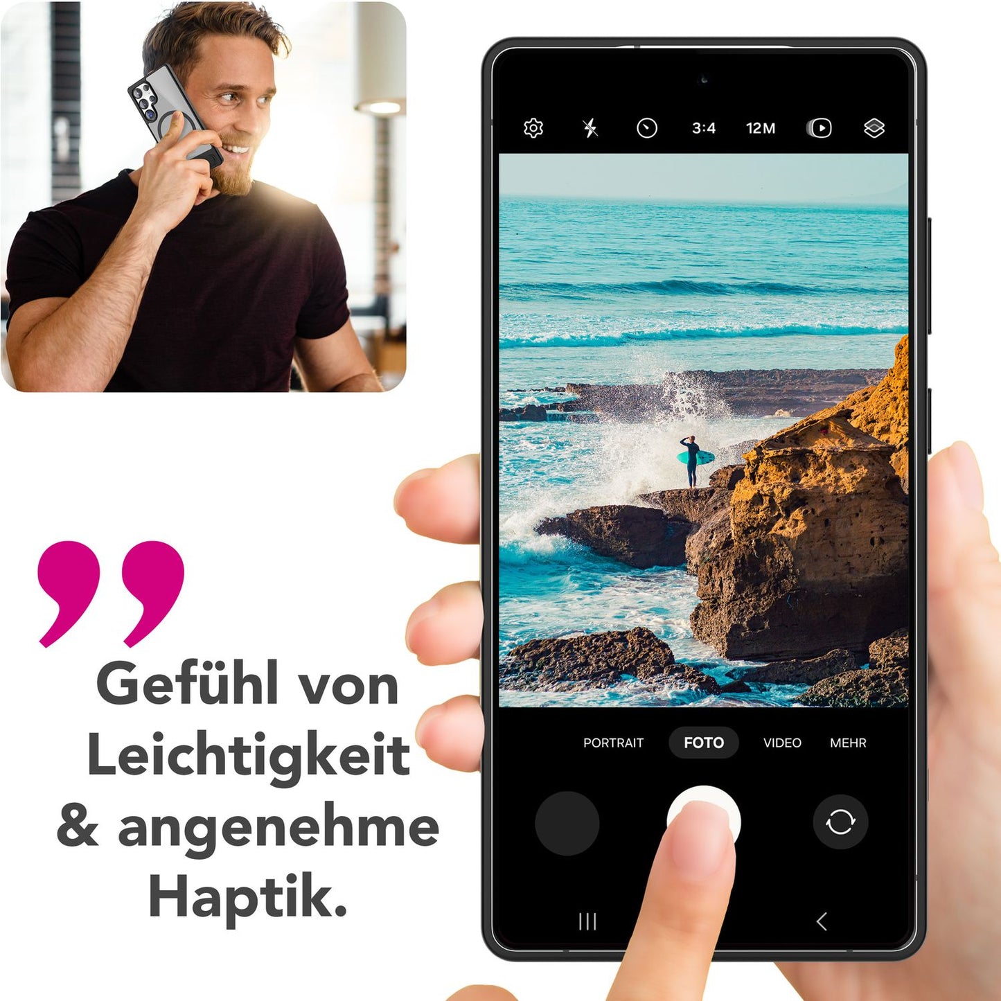 NALIA Magnet-Case für Samsung Galaxy S25 Ultra – Klappständer & Kameraschutz – TRITON (Matt-Transparent & Hybrid-Schutz) – Marke aus Berlin
