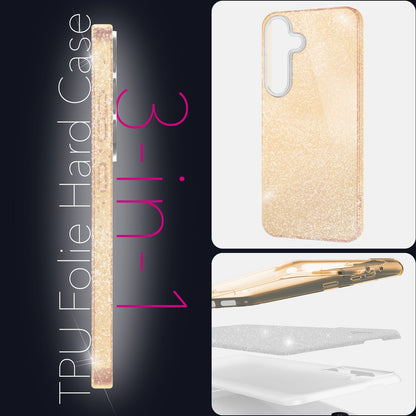 NALIA Glitzerhülle für Samsung Galaxy S25 – Funkelnder Glitzer-Look & Grip – SHINEPOP (Silikon Case) – Marke aus Berlin