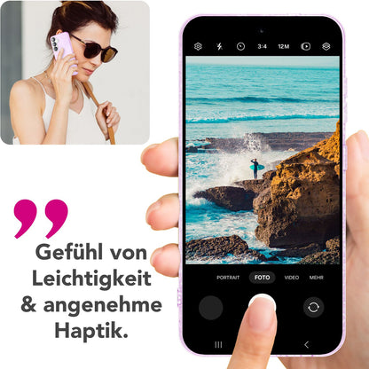 NALIA Glitzerhülle für Samsung Galaxy S25 – Funkelnder Glitzer-Look & Grip – SHINEPOP (Silikon Case) – Marke aus Berlin