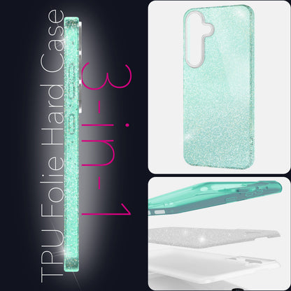 NALIA Glitzerhülle für Samsung Galaxy S25 – Funkelnder Glitzer-Look & Grip – SHINEPOP (Silikon Case) – Marke aus Berlin