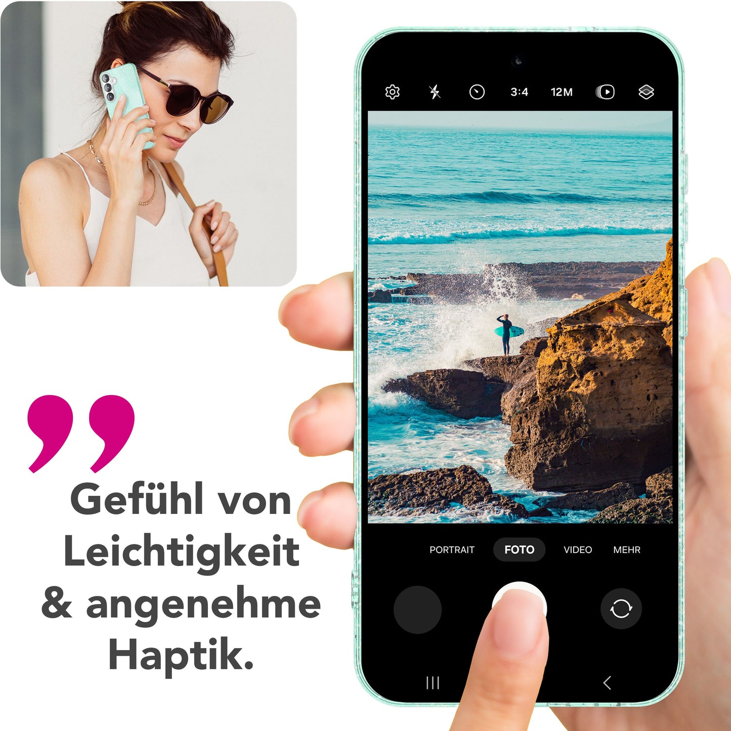 NALIA Glitzerhülle für Samsung Galaxy S25 – Funkelnder Glitzer-Look & Grip – SHINEPOP (Silikon Case) – Marke aus Berlin
