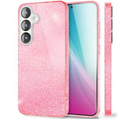 NALIA Glitzerhülle für Samsung Galaxy S25 – Funkelnder Glitzer-Look & Grip – SHINEPOP (Silikon Case) – Marke aus Berlin